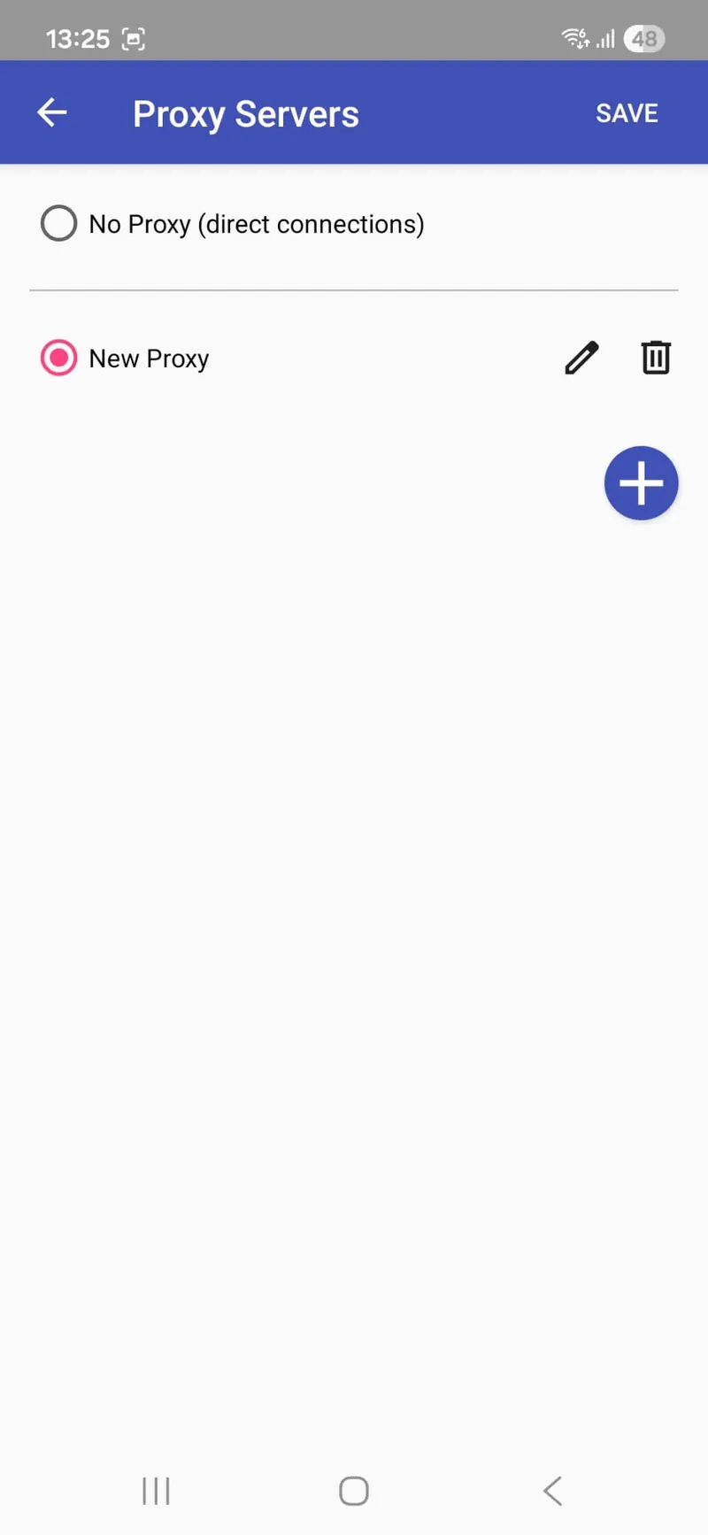 Proxifier Android Yeni Profil Ekleme