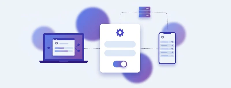Bilgisayar ve telefonda proxy ayarı ekranını temsil eden şema